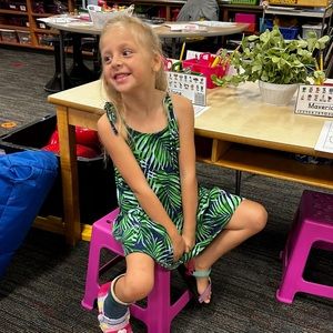 XS(5) Old Navy Tropical Leaf Sleeveless Dress